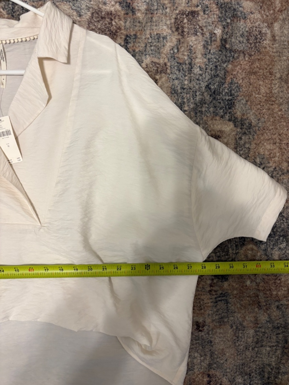 Anthropologie Women's S/S Oversized High-Low V-Neck Shirt Top Blouse M Cream NWT - Picture 8 of 10
